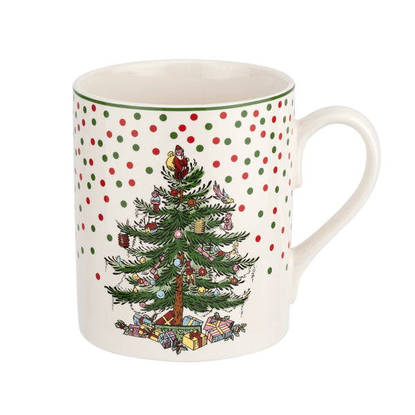 Christmas Tree Polka Dot Mug 16oz