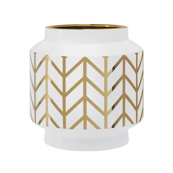 Chevron Gold Stripe Vase
