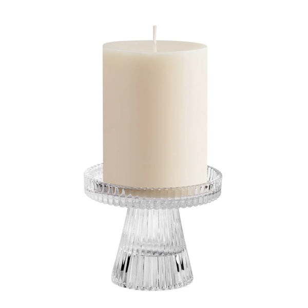 Anya Faceted Pillar and Tealight Candle Holder