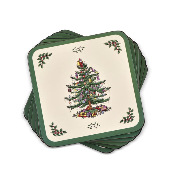 Christmas Tree Coasters Set of 6