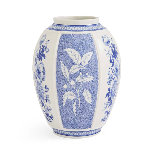 Blue Italian British Flowers Vase