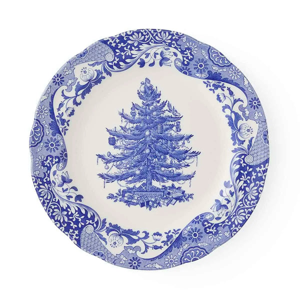 Blue Italian Christmas Dinner Plate