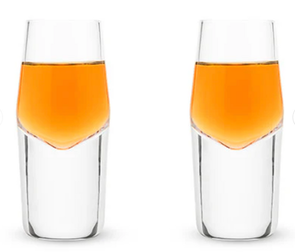 Viski Raye Crystal Heavyweight Shot Glasses Set of 2