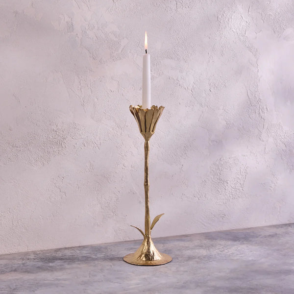 Gold Floral Candle Holder
