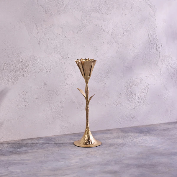 Gold Floral Candle Holder