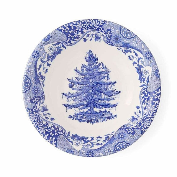 Blue Italian Christmas Cereal Bowl