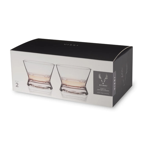 Viski Raye Crystal Tequila Tasting Glasses
