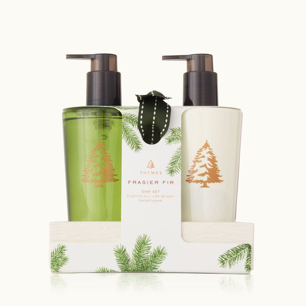 Thymes Frasier Fir Hand Soap & Lotion Sink Set