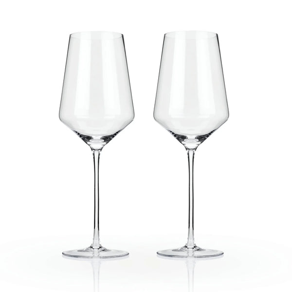 Viski Raye Crystal Angled Bordeaux Glasses