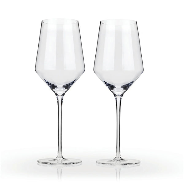 Viski Raye Crystal Angled Chardonnay Glasses
