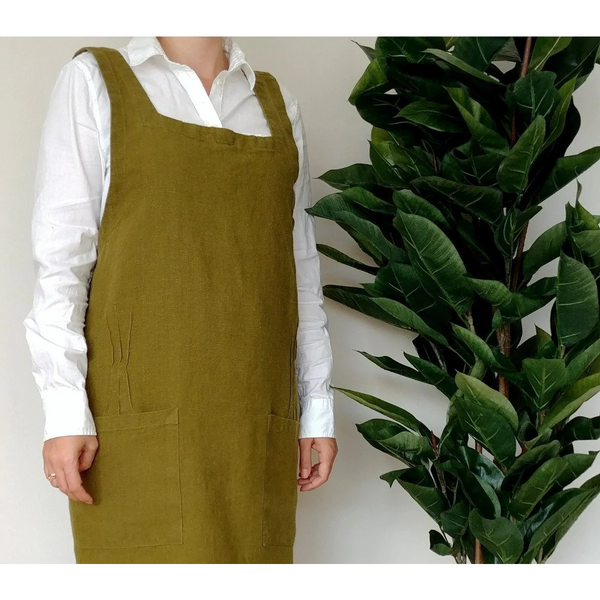 Linen Cross-Back Apron