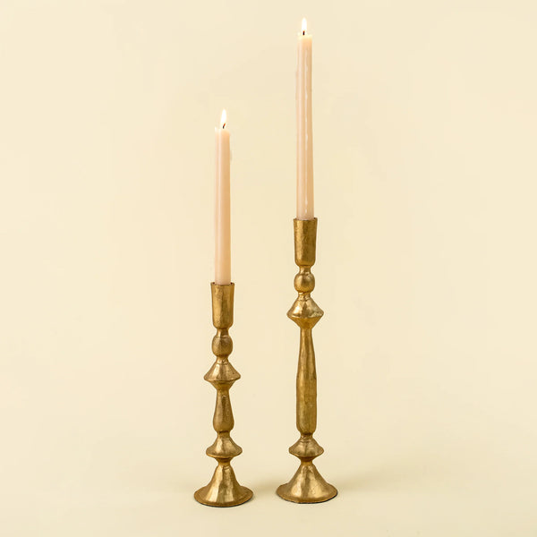 Petra Gold Forged Candlestick Holder