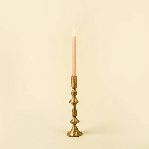 Petra Gold Forged Candlestick Holder