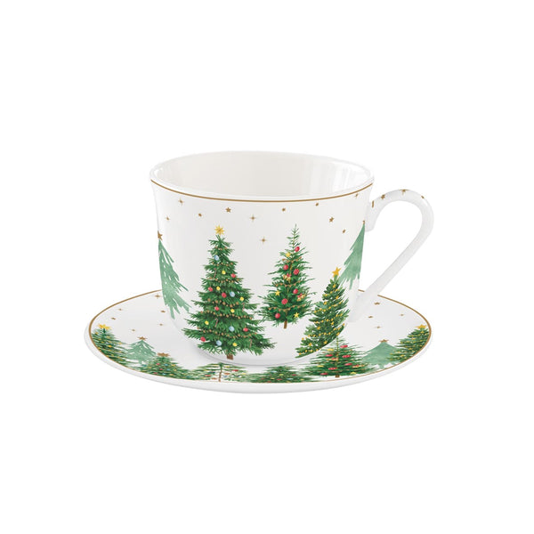 Festive Trees Espresso Cup & Saucer