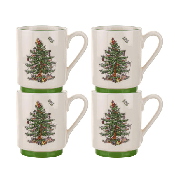 Christmas Tree Stacking Mugs Set of 4