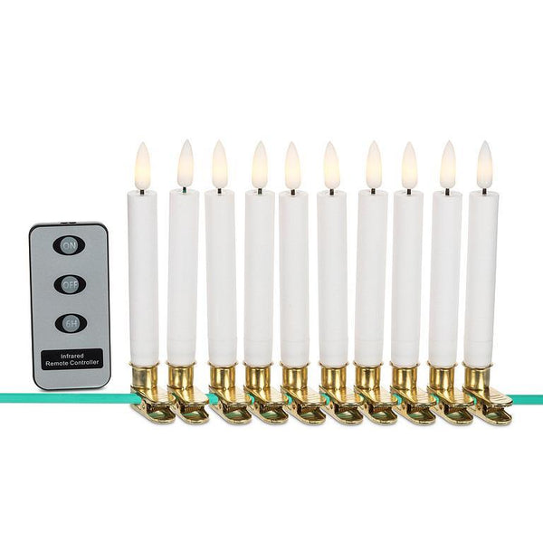LED Tree Clip Candles Set of 10