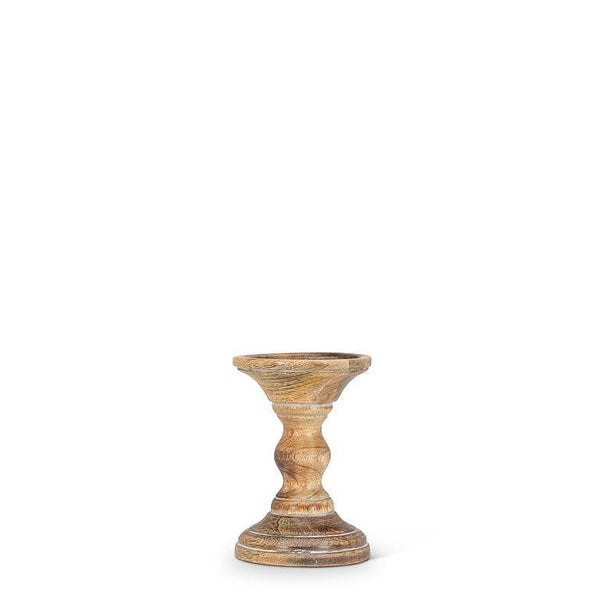 Wood Turned Pillar Candle Holder