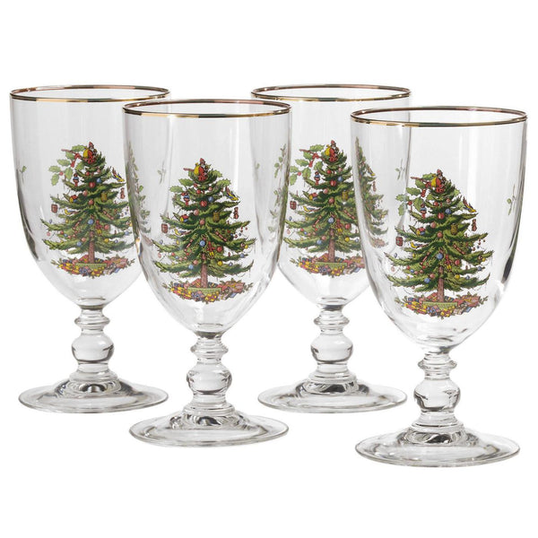 Christmas Tree Set of 4 Goblets