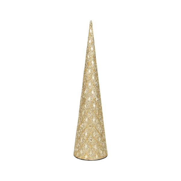 Beaded Gold Cone Trees