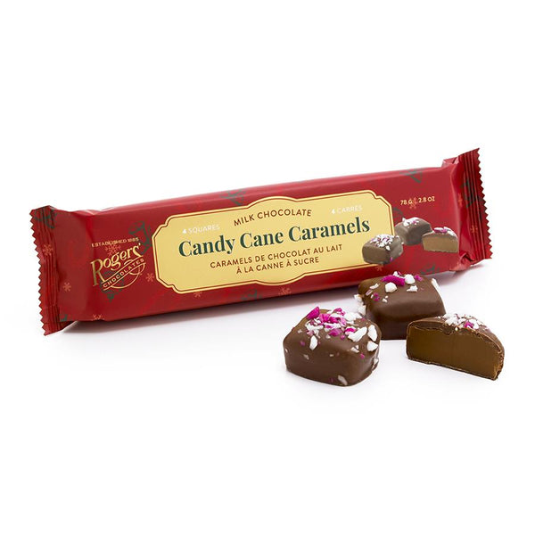 Rogers Milk Chocolate Candy Cane Caramels Sleeve of 4