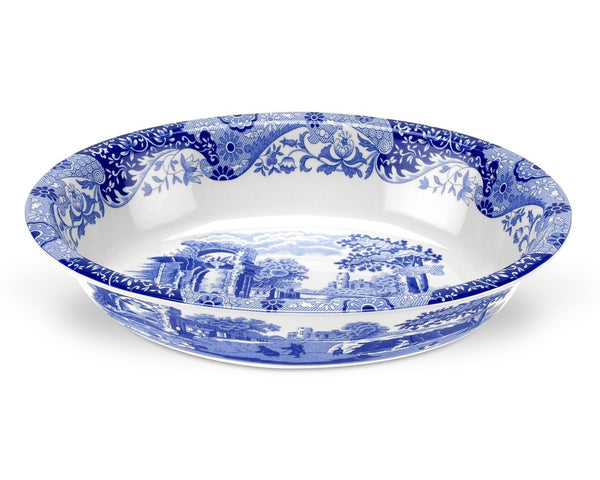 Blue Italian Oval Rim Dish
