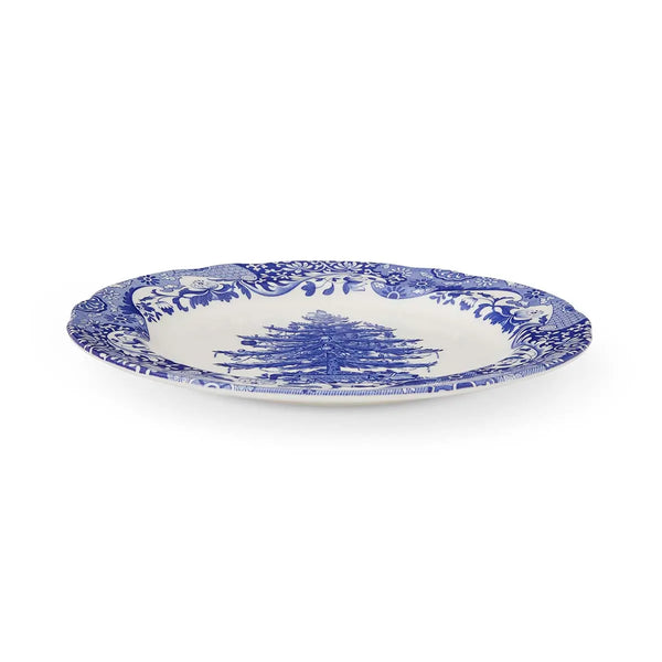 Blue Italian Christmas Dinner Plate