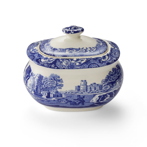 Blue Italian Covered Sugar Jar