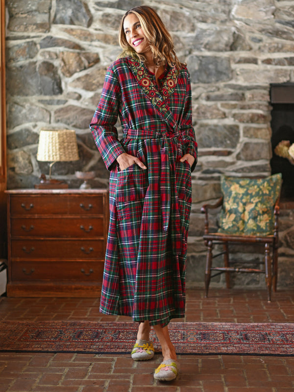 April Cornell Yuletide Check Dressing Gown