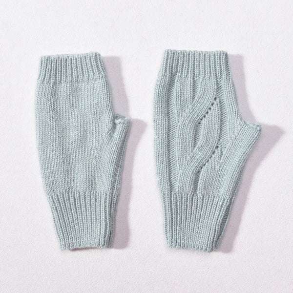 Wool Cable Knit Fingerless Gloves