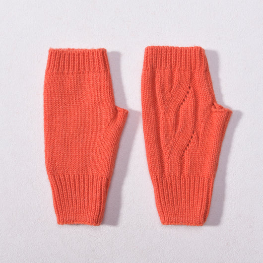 Wool Cable Knit Fingerless Gloves