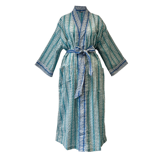 Lime Tree Block Printed Kimono