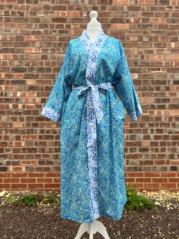 Lime Tree Block Printed Kimono