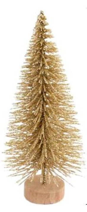 Champagne Gold Glitter Bristle Tree