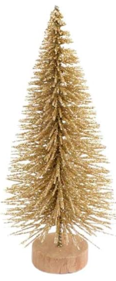 Champagne Gold Glitter Bristle Tree
