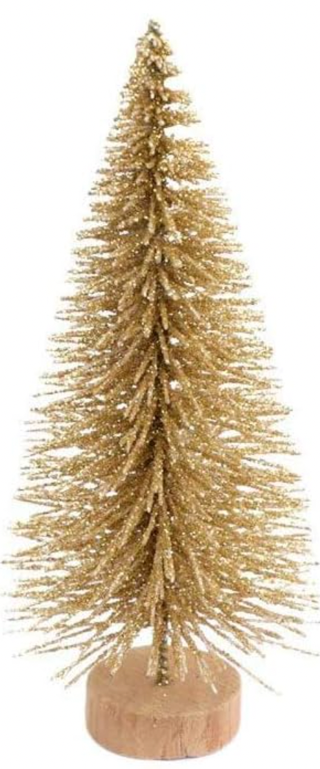 Champagne Gold Glitter Bristle Tree
