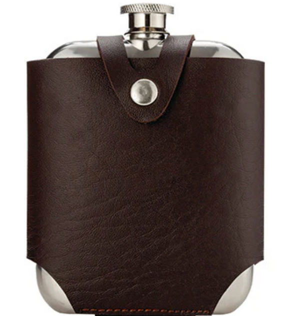 Viski Harrison Flask with Leather Traveling Case