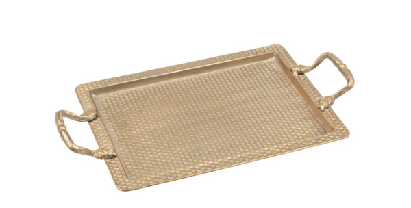 Antique Gold Honeycomb Metal Tray