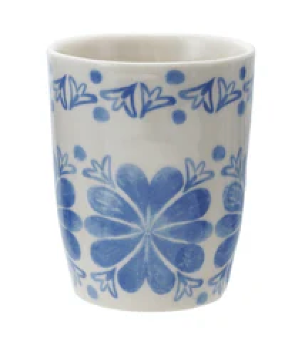 Stoneware Cup with Tile Pattern