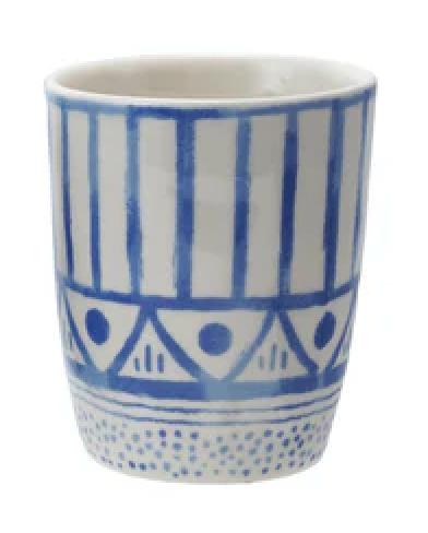 Stoneware Cup with Tile Pattern