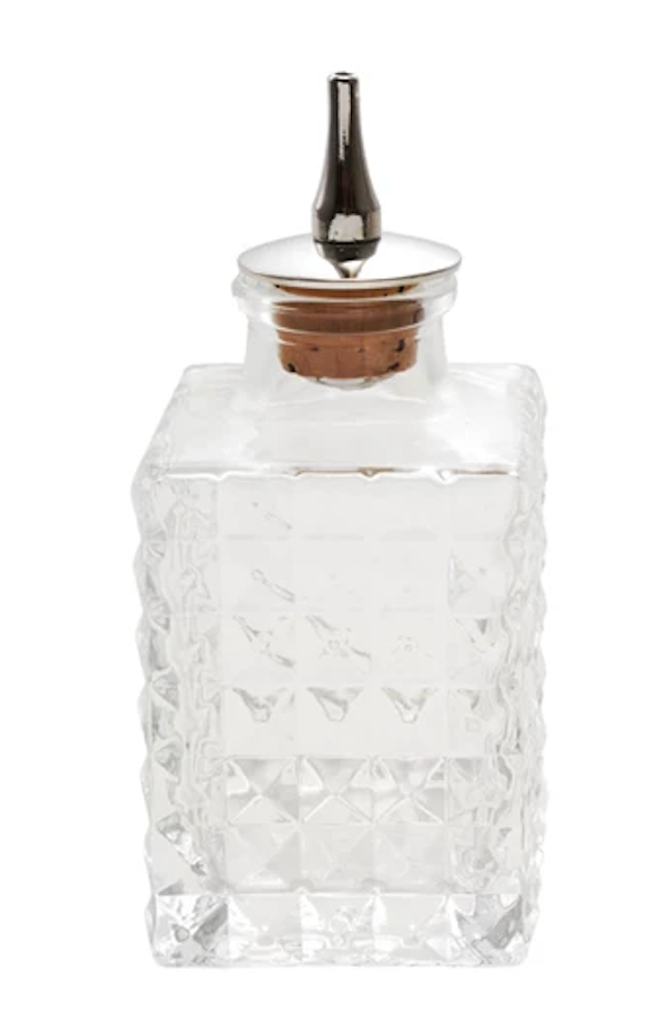 Pressed Glass Bitters Bottle with Spout