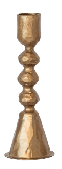 Antique Brass Cast Iron Taper Candle Holder