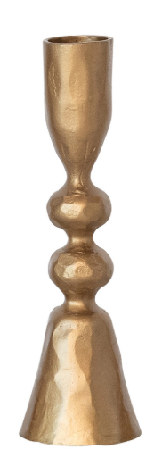 Antique Brass Cast Iron Taper Candle Holder