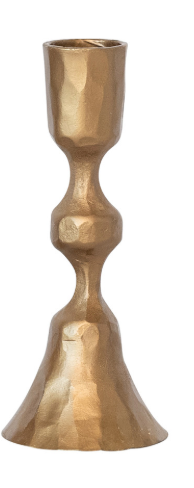 Antique Brass Cast Iron Taper Candle Holder