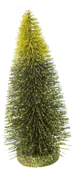 Multi Green Glitter Bristle Tree