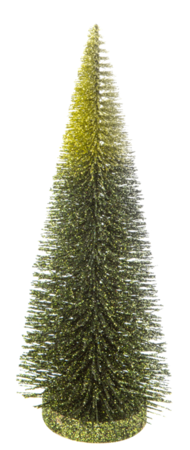 Multi Green Glitter Bristle Tree