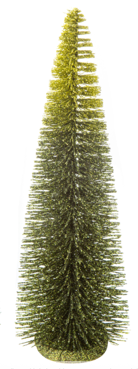 Multi Green Glitter Bristle Tree
