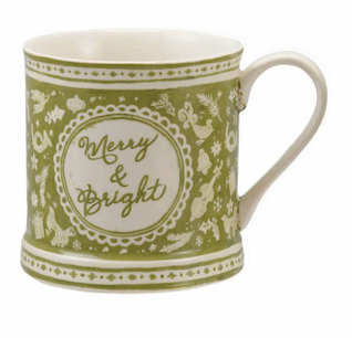 Green Christmas Stoneware Mug