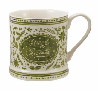 Green Christmas Stoneware Mug