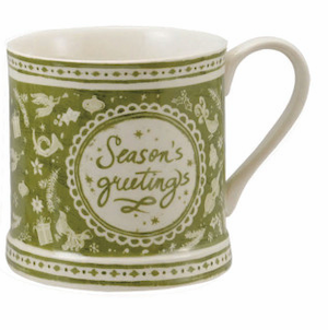 Green Christmas Stoneware Mug