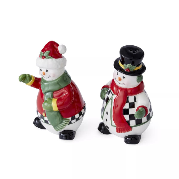 Christmas Tree Figural Black and White Salt and Pepper Set of 2